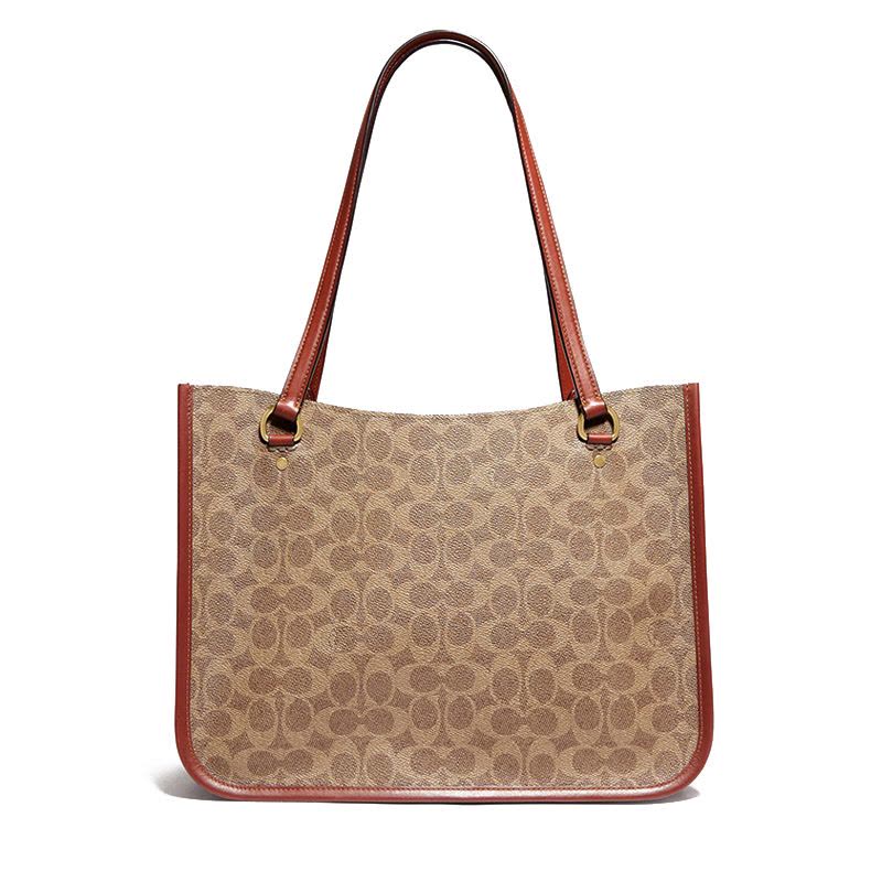 COACH Tyler Carryall 购物袋 C挂坠 老花拼皮 C2591 女士单肩包 拼色图片
