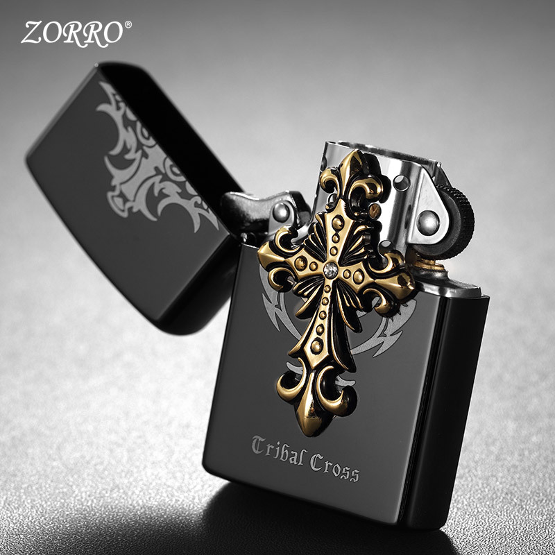 zorro佐罗防风煤油打火机个性黑冰天使