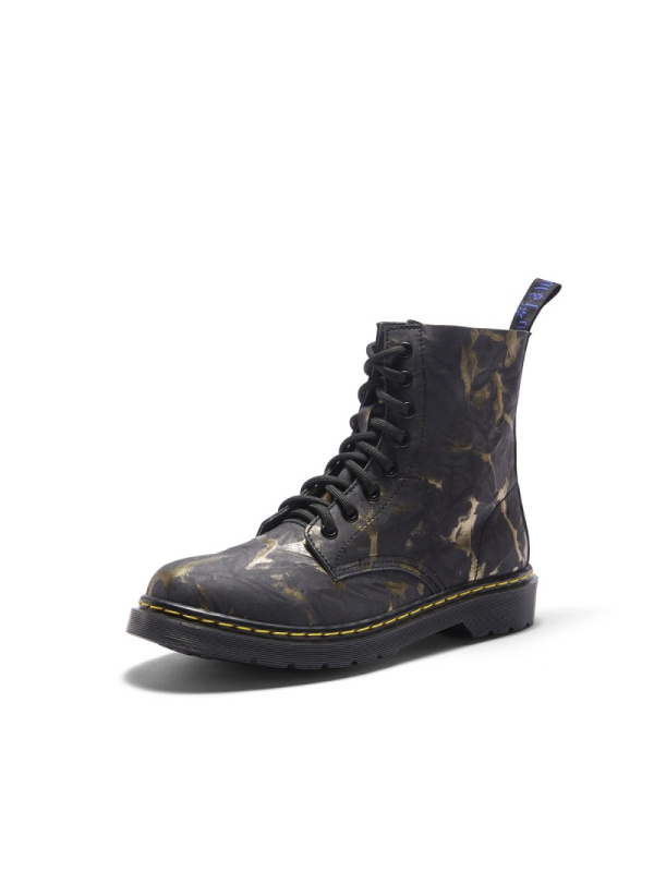 WIJI维界秋季2018新款欧美马丁靴女鞋ins潮搭短靴拼色混搭街头风