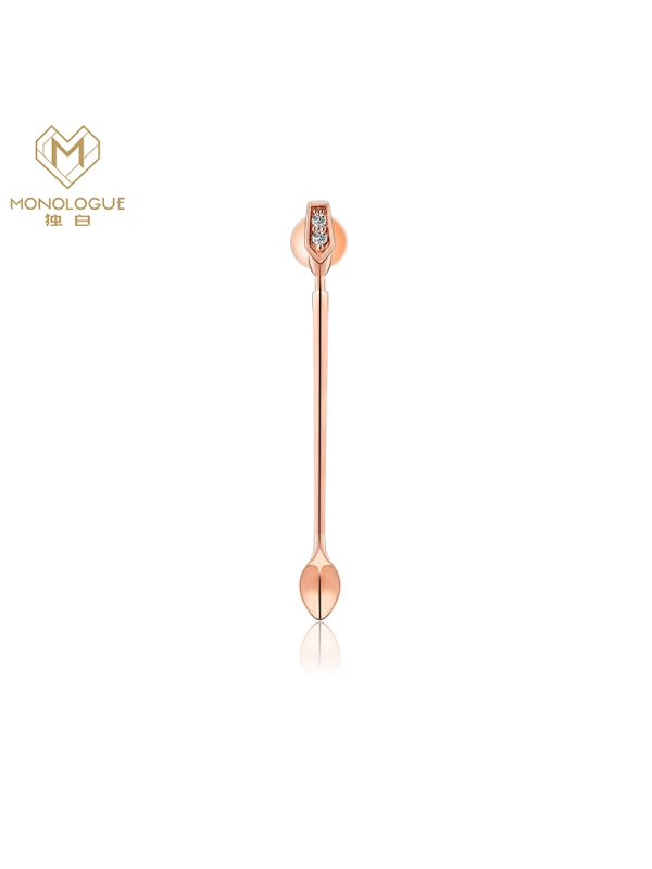 MONOLOGUE独白早餐勺子银托帕石耳钉(单只)MA740
