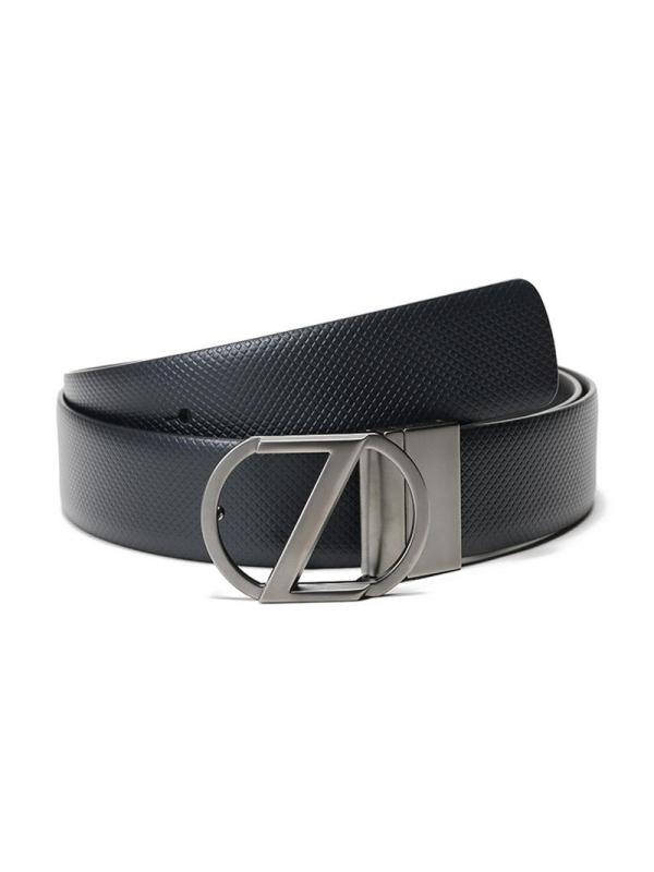 zzegna男士牛皮板扣式双面皮带腰带b1le1aj1105f