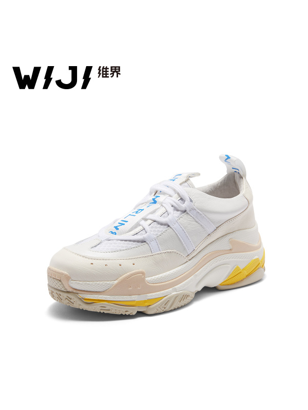 WIJI2018春夏季新款百搭运动休闲鞋厚底松糕鞋透气跑步旅游流行潮