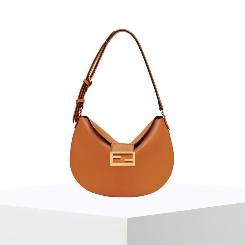 预售 芬迪FENDI 腋下包 FF互扣光面皮 女士单肩包 8BR790图片