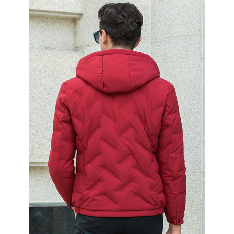 卡帝乐鳄鱼(CARTELO)羽绒服男连帽短款外套2018冬季新款加厚保暖男装BAK6832