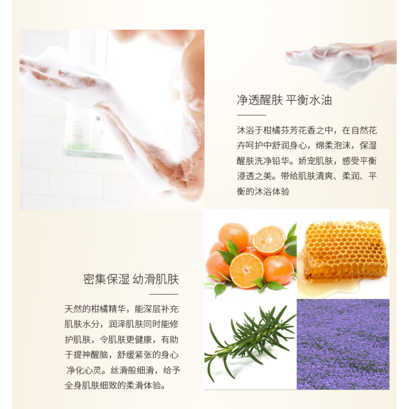 Jurlique/茱莉蔻柑橘沁心沐浴露保湿沐浴露温和清洁滋润保湿清新果香洁肤300ml