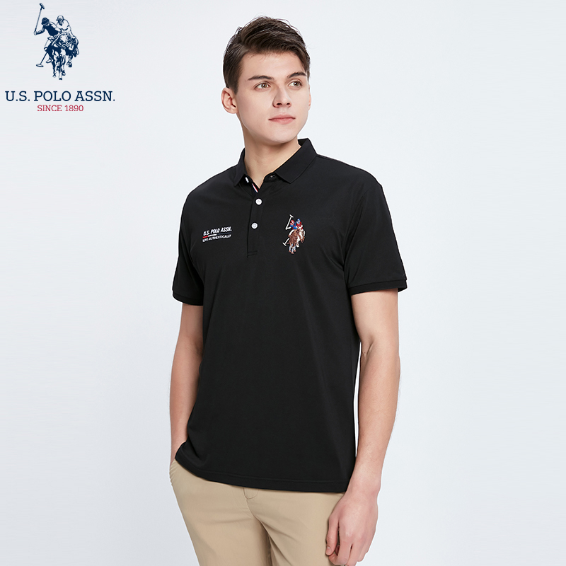 USPOLO ASSN 夏季新款男士polo衫短袖翻领宽松时尚百搭个性潮流