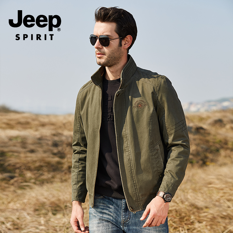 jeep吉普品牌男装旗舰户外夹克帅气潮流春秋季外套青年薄款棒球服立领