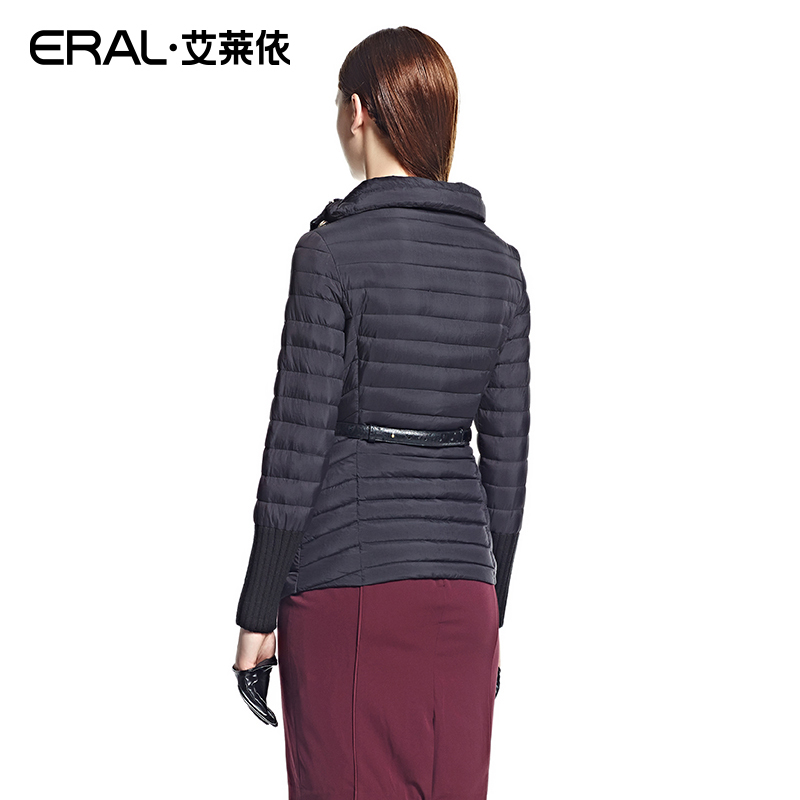ERAL/艾莱依冬装立领斜襟腰带韩版修身羽绒服女时尚外套潮2007D