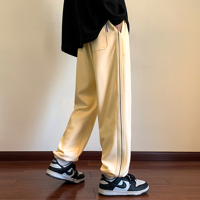 秋冬季新款男士休闲裤韩版潮牌百搭长裤刺绣宽松直筒束脚运动裤子