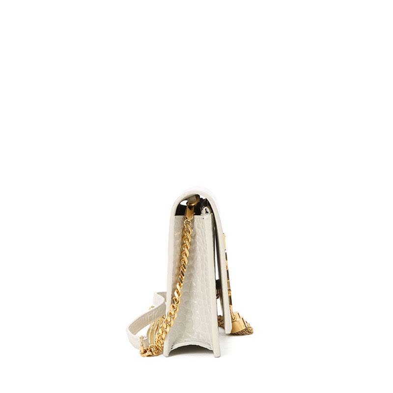 预售 圣罗兰 YSL KATE 链条包小号 流苏款字母LOGO鳄鱼压纹 女士单肩包 452159金链图片
