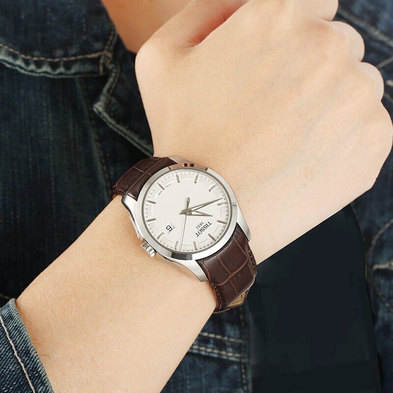 天梭(TISSOT)库图系列时尚商务休闲简约皮带石英男士手表T035.410.16.031.00