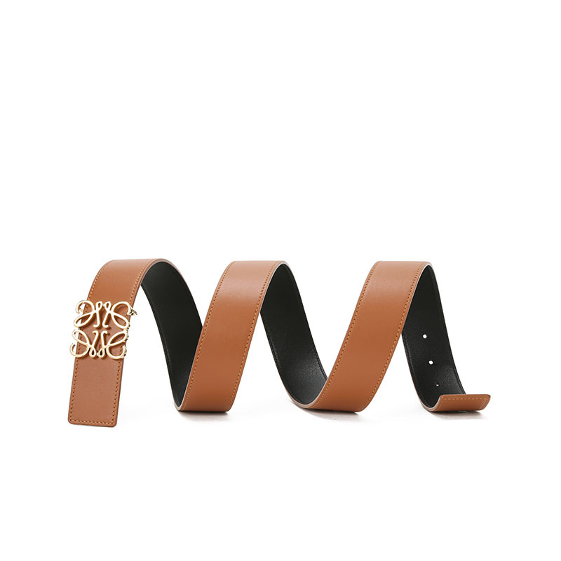 预售 罗意威LOEWE Anagram 方型LOGO徽标 女款腰带 4.0D515.01.010金扣