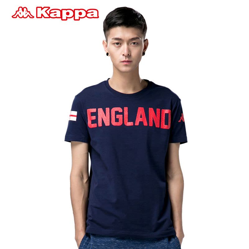 Kappa卡帕T恤男短袖运动上衣圆领透气白色休闲半袖K0712TD51F图片