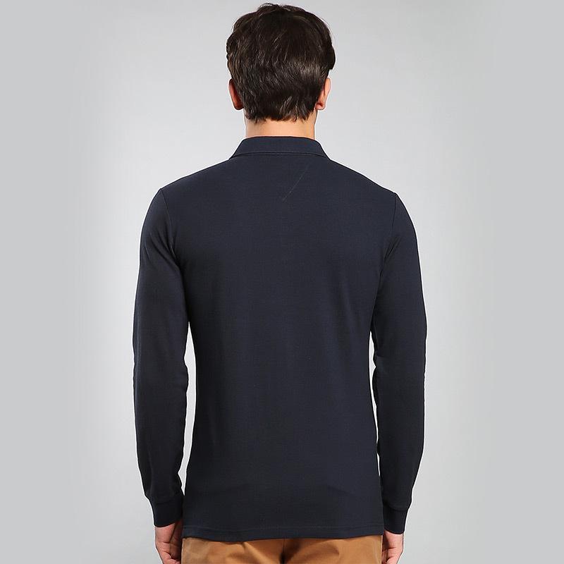 FORTEI富铤长袖T恤男士翻领Polo纯色休闲棉质长袖打底衫