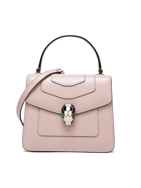 BVLGARI/宝格丽 女款单肩斜挎手提蛇头包 小号 红色