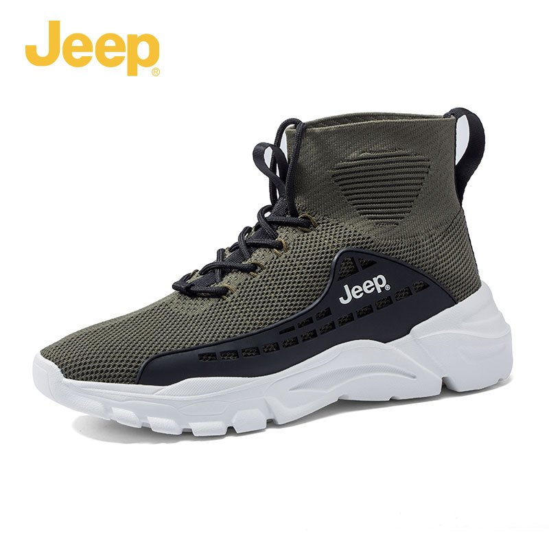 jeep吉普男鞋潮流袜子鞋时尚经典高帮休闲运动鞋