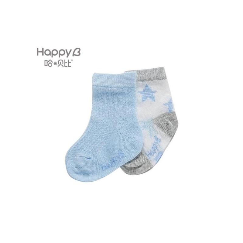 哈贝比（happyB）婴儿袜子儿童春秋地板袜防滑宽口不勒脚童袜宝宝透气棉质袜子