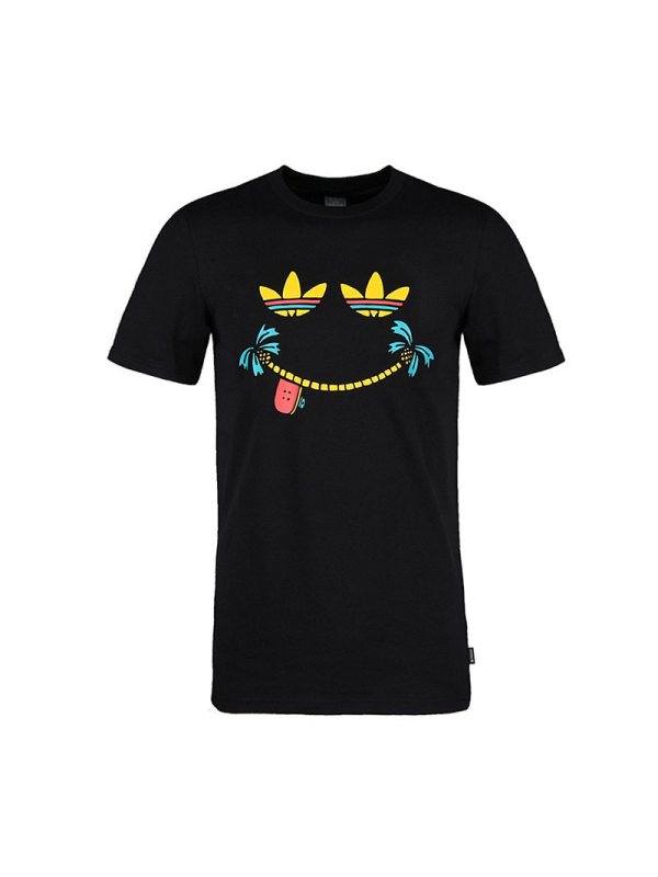 ADIDAS阿迪达斯三叶夏季男子圆领透气运动休闲短袖T恤-CF5832