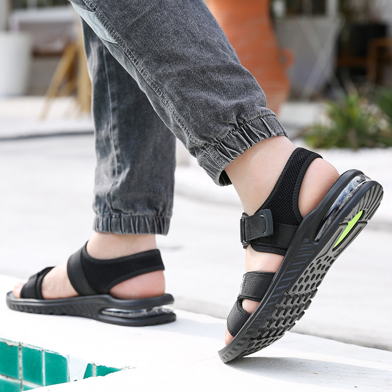 男士凉鞋男莱卡网布夏季新款露趾潮流软底休闲透气沙滩鞋5911