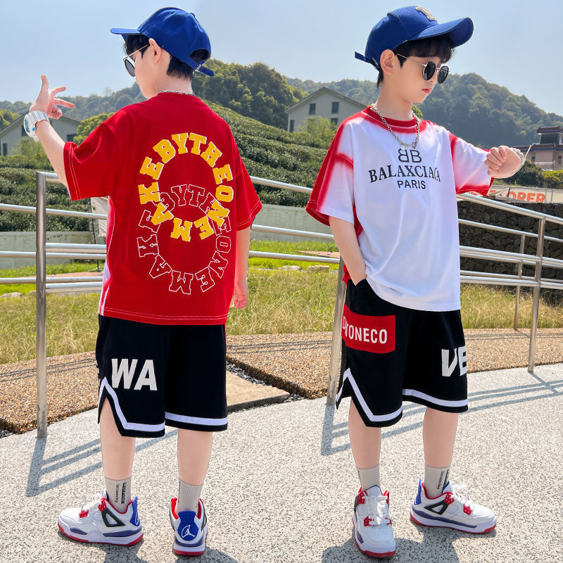 男童夏季套装夏装新款中大童帅气网红炸街潮童装儿童短袖衣服