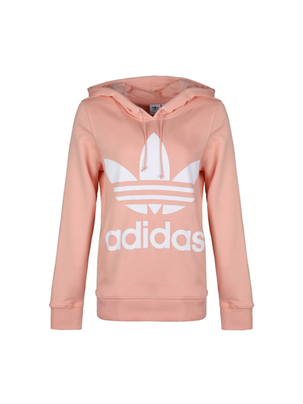 阿迪达斯三叶女子上衣休闲连帽运动卫衣舒适套头衫DV2560