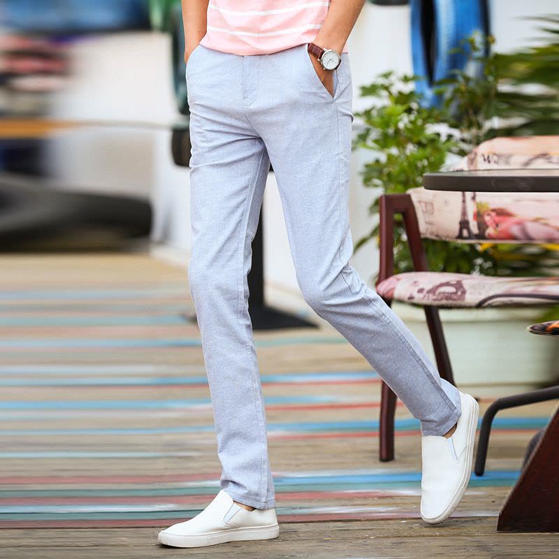 Ceba超舒适夏季薄款男式中年休闲裤男简约百搭爸爸商务休闲长裤专柜装图片