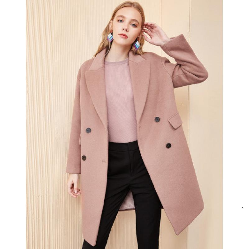毛呢大衣女士秋冬季新款韩版过膝西装领中长款呢子外套30084077