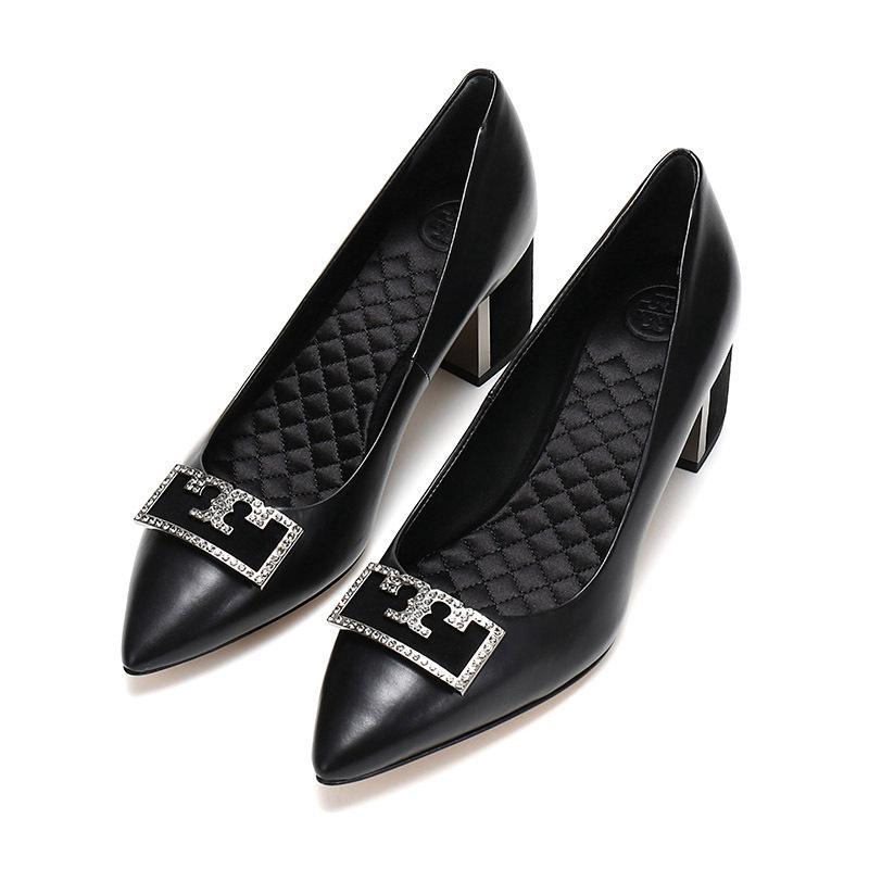 toryburch托里伯奇奢侈品tb女鞋皮革中跟船鞋64123