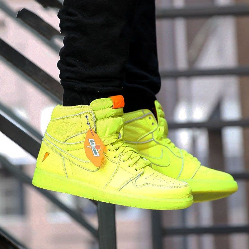 NikeAirJordan1GatoradeAJ1佳得乐柠檬黄篮球鞋AJ5997-345图片