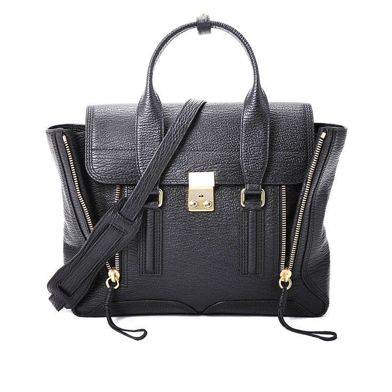 3.1 PHILLIP LIM 3.1 通勤手拎包中号 锁扣粒面皮AC000179金扣 女士手提包图片