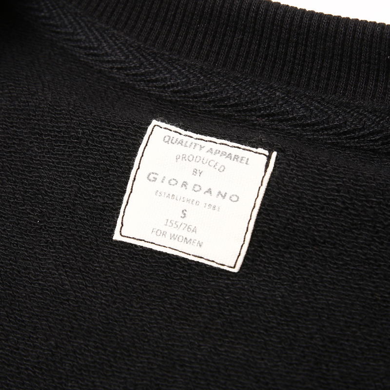 Giordano/佐丹奴卫衣女字母印花套头衫 女落肩袖圆领卫衣05398623