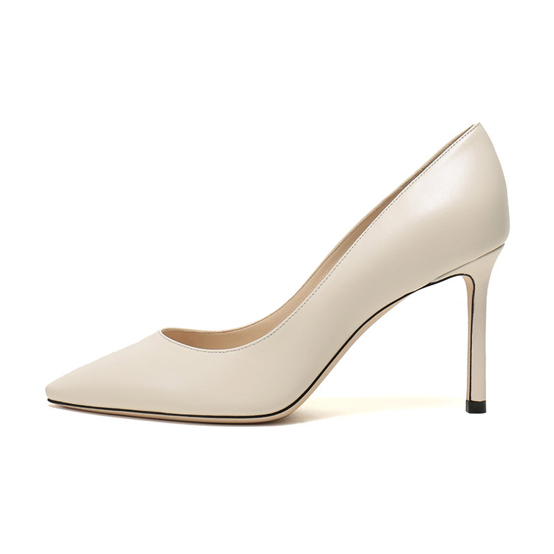 JIMMY CHOO 周仰杰 女士羊皮尖头高跟皮鞋 ROMY 85 KID 171