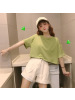夏季短袖T恤女韩版学生慵懒风bf宽松纯色个性港味短款露脐上衣女