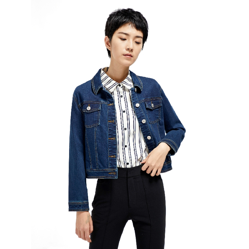 爱居兔春装2019女装时尚牛仔短款外套