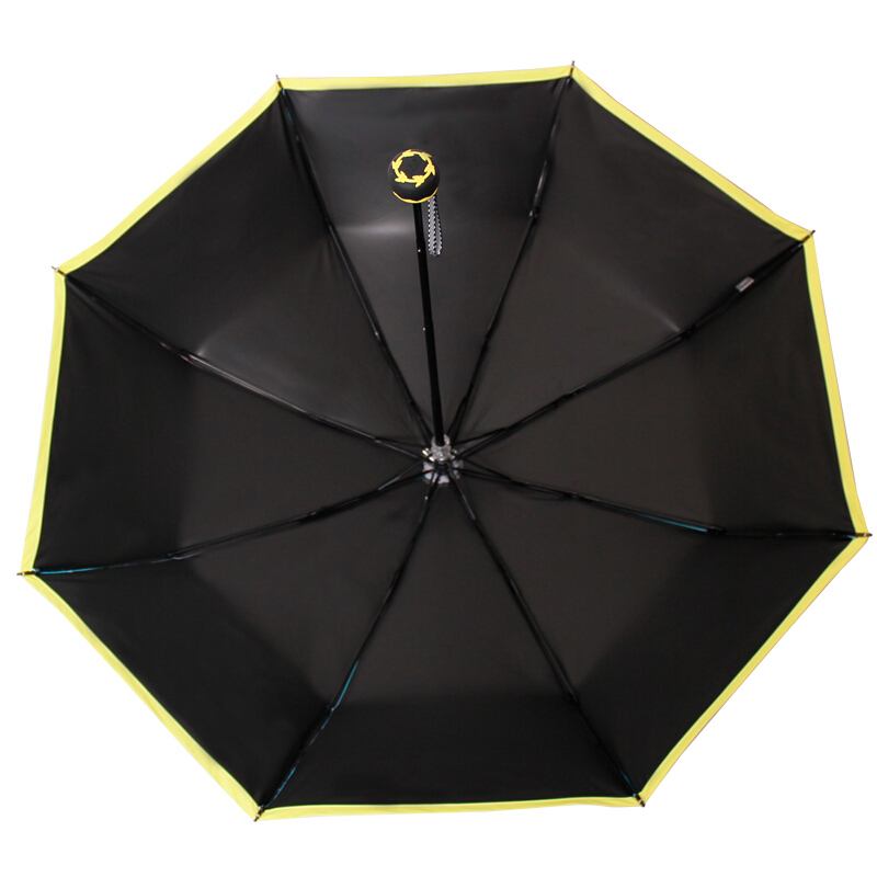 天堂伞 UPF50+双层防晒不沾水三折加固小黑伞晴雨伞太阳伞 84003