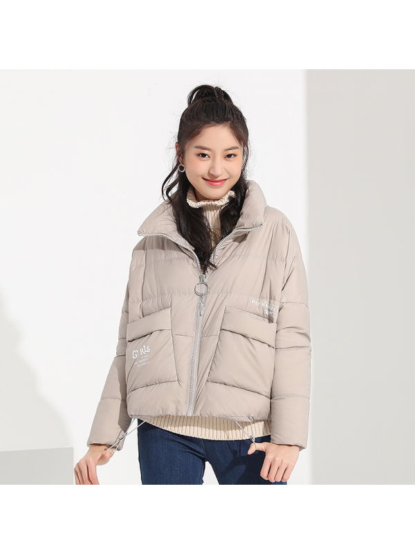 千仞岗2019秋冬新品短款面包服立领羽绒服女时尚宽松短外套