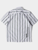黑鲸竖条纹印花短袖衬衫男2019夏季个性短衬男CNECJ29007A