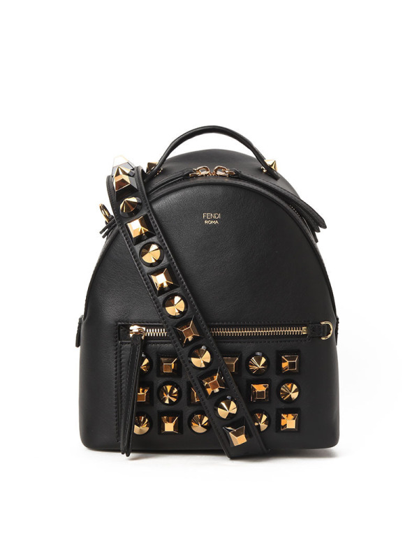FENDI/芬迪 女包金色铆钉单肩背包 8BT281 22x24x10CM