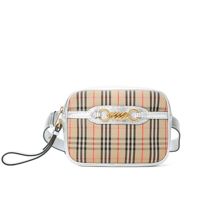 BURBERRY 金属装饰格纹腰包 8007352 棉19x14x5CM图片