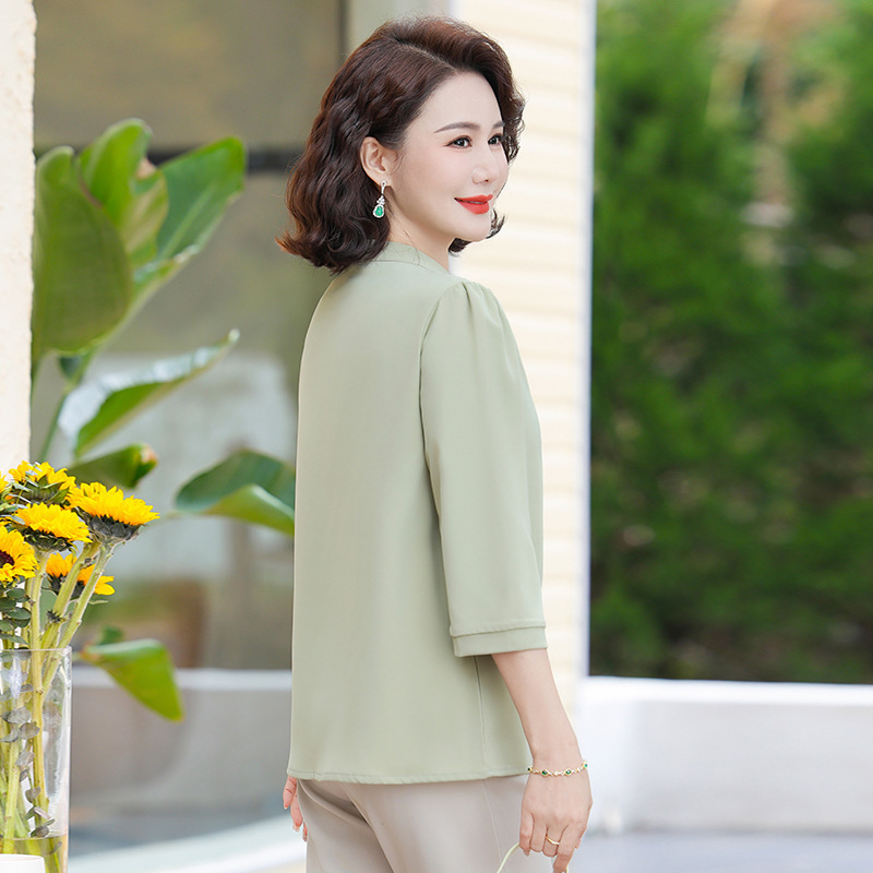 中老年薄款夏装衣服40-60岁中年妈妈装夏季新款上衣时尚气质服装