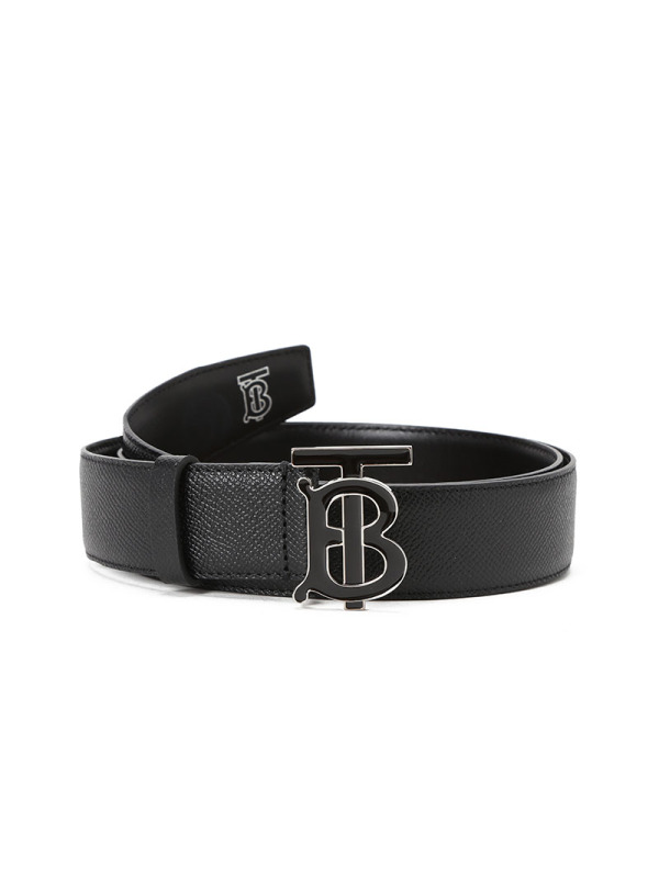 博柏利 BURBERRY TB 腰带3.5D TB LOGO粒面皮8024167 男款 腰带 黑扣