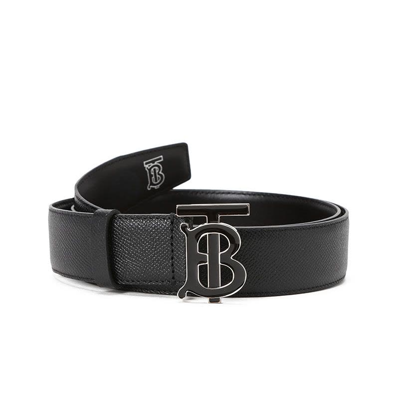 博柏利 BURBERRY TB 腰带3.5D TB LOGO粒面皮8024167 男款 腰带 黑扣图片