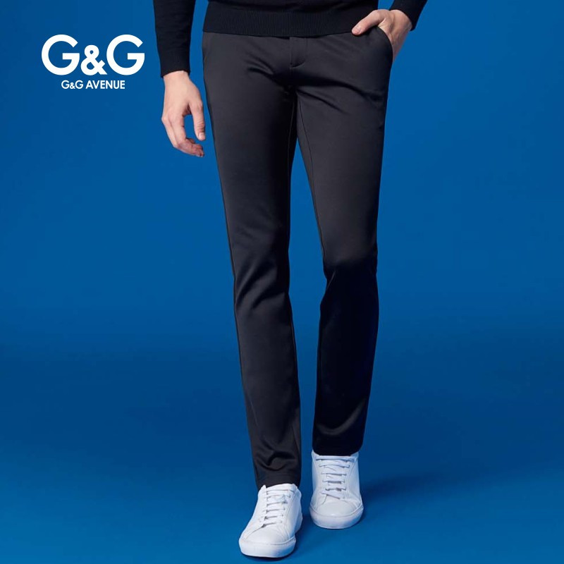 G＆G 秋季新品男士黑色休闲裤男商务简约修身小脚裤青年秋天裤子