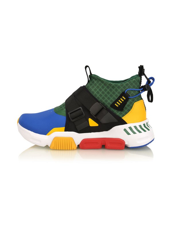 自营李宁男鞋卡扣机能风高帮复古乐高色时尚休闲运动鞋