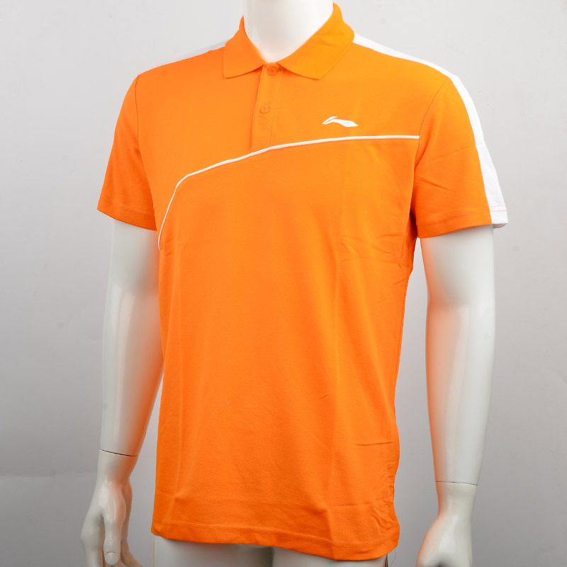 李宁lining短袖半袖t恤男polo衫透气夏季翻领针织运动服羽毛球服aplj