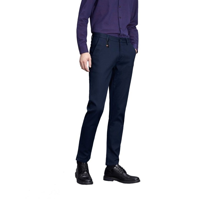 hla海澜之家微弹中腰休闲裤2018秋季新品花纹直筒长裤男hkcad3e194a