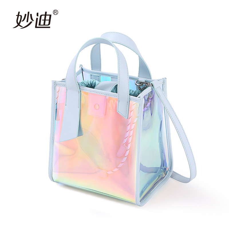 镭射果冻包2019时尚潮款韩版ins少女包包透明包小清新仙女手提斜挎包
