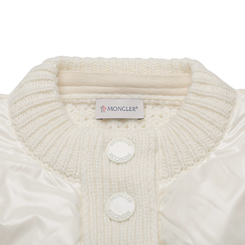 盟可睐/蒙口 MONCLER 女士衬垫羊毛半羽绒开衫鹅绒羽绒按扣针织外套上衣H2 093 9B00029 M2274