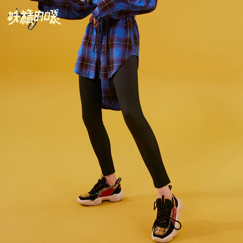 妖精的口袋Y秋裤子女欧货宽松复古休闲裤秋装九分小脚裤J