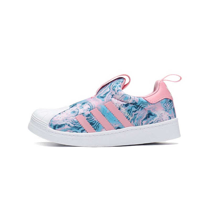 adidas阿迪达斯三叶草女童鞋SUPERSTAR印花贝壳头运动鞋4-10岁小童鞋CG6570